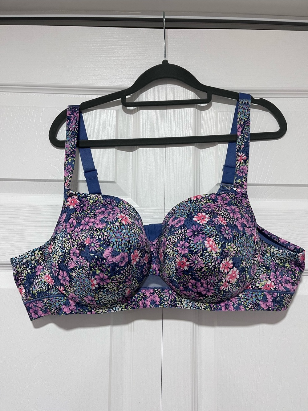 Cacique Floral Underwire Bra in Navy, Pink & Purple